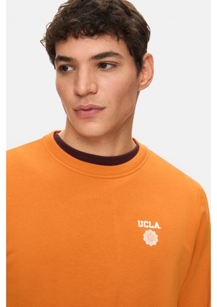 Valley Turuncu Bisiklet Yaka Baskılı Standard Fit Erkek Sweatshirt fiyatları