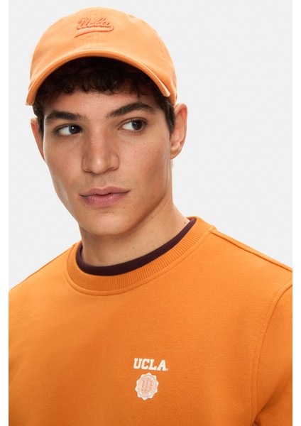 Valley Turuncu Bisiklet Yaka Baskılı Standard Fit Erkek Sweatshirt indirimleri