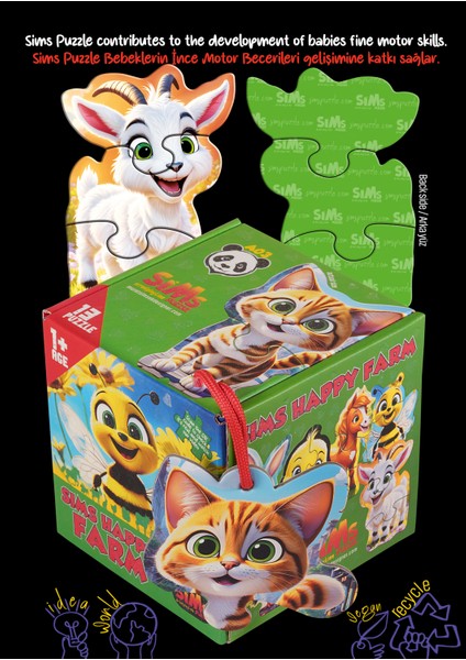 Bebekler Için Ilk Puzzle Yapboz Baby Çiftlik - 1 Yaş Üstü Montessori Eğitici Oyuncak fırsatları