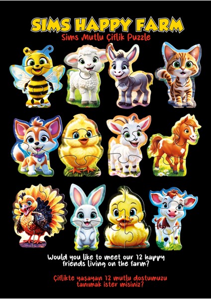 Bebekler Için Ilk Puzzle Yapboz Baby Çiftlik - 1 Yaş Üstü Montessori Eğitici Oyuncak indirimleri