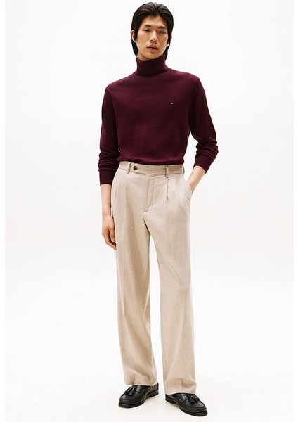 Erkek Regular Fit Kaşmir Karışımlı Balıkçı Yaka Kazak - Bordo fiyatları