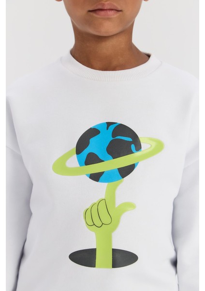 Bg Store Erkek Çocuk Beyaz Sweatshirt modelleri