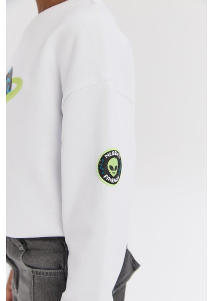 Bg Store Erkek Çocuk Beyaz Sweatshirt fırsatları