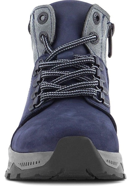 Hakiki Deri Lacivert Fermuarlı Trekking Çocuk Bot modelleri