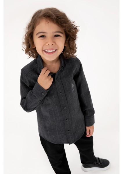 Erkek Çocuk Antrasit Gömlek Desenli 50316670-VR006 fırsatları