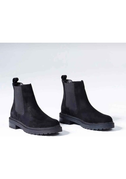 35-43 Hakiki Deri Kadın Nubuk Yanı Lastikli Rahat Kışlık Bot – Chelsi Model modelleri