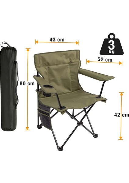 V2 Lüks Kamp Sandalyesi Hâkî fırsatları