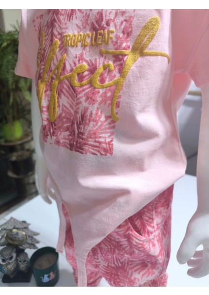 Kız Çocuk Pantolon Tişört Takım %100 Pamuk Nefes Alan Rahat Tarz Tasarım Cepli modelleri