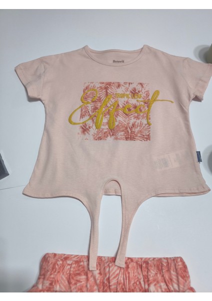 Kız Çocuk Pantolon Tişört Takım %100 Pamuk Nefes Alan Rahat Tarz Tasarım Cepli