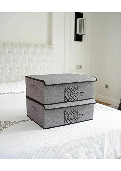 Keçe Kapaklı Kutu -Baza Altı Düzenleyici- Organizer 1 Adet 50X40X19 cm fiyatları