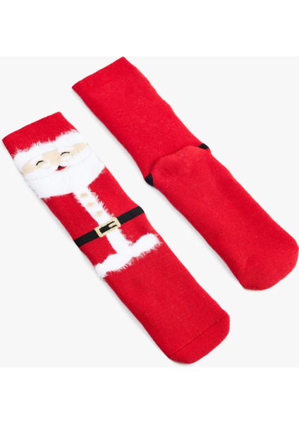 Noel Baba Baskılı Tüy Detaylı Pamuklu Havlu Soket Çorap fiyatları