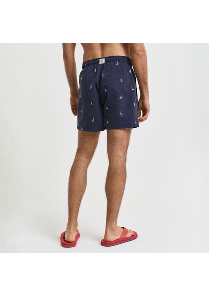 Erkek Lacivert Regular Fit Desenli Mayo Şort modelleri