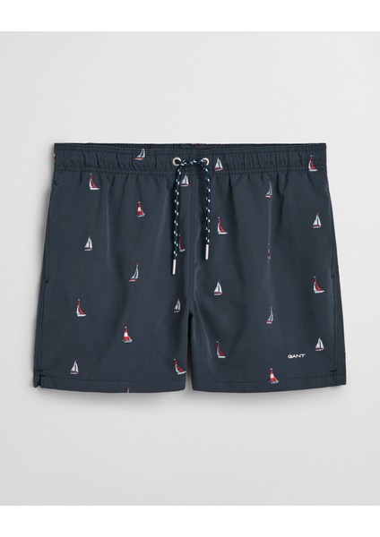 Erkek Lacivert Regular Fit Desenli Mayo Şort fırsatları