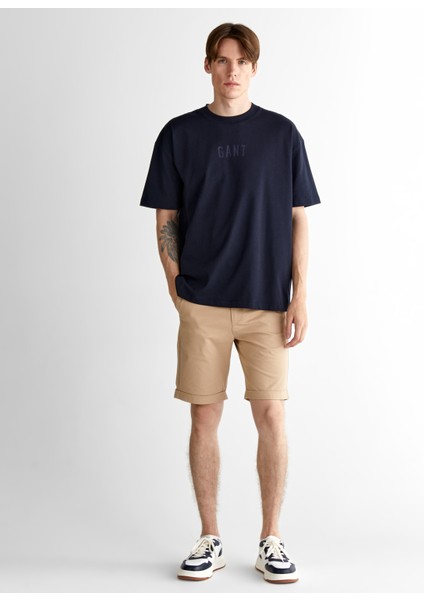 Erkek Lacivert Relaxed Fit Bisiklet Yaka Logolu T-Shirt modelleri