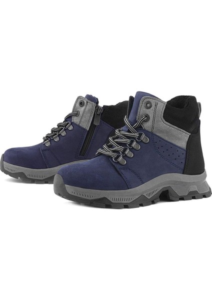 Hakiki Deri Lacivert Fermuarlı Trekking Çocuk Bot indirimleri