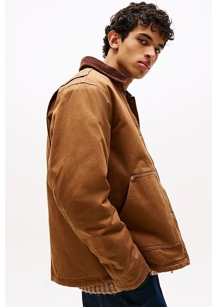 Erkek Kadife Yakalı Gabardin Iş Ceketi - Kahverengi fiyatları