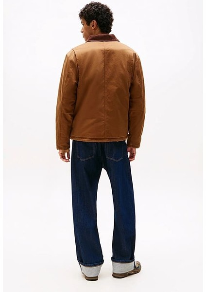 Erkek Kadife Yakalı Gabardin Iş Ceketi - Kahverengi fırsatları