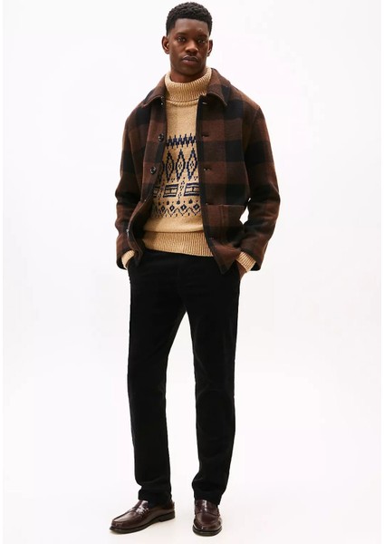 Erkek Denton Düz Paça Kadife Pantolon - Siyah fiyatları