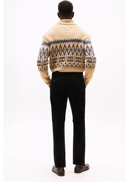 Erkek Denton Düz Paça Kadife Pantolon - Siyah modelleri