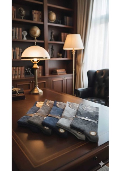 Lambswool (Yün) Erkek Çorap Dikişsiz 5'li Asorti Paket modelleri