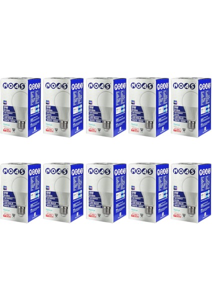 10 Adet 9W LED Ampul 6500K Beyaz Işık E27 Duy - 810 Lümen YL95-9011
