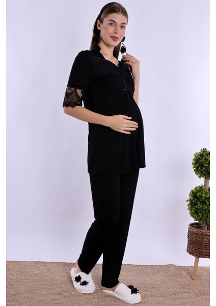 Siyah Hamile Lohusa Pijama Takımı fırsatları