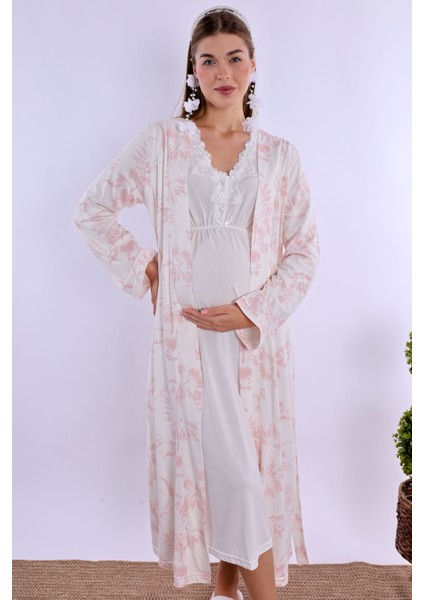 Pudra/ekru Hamile Lohusa Set