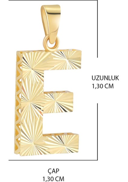 14 Ayar Altın E Harfi Kalemli Kolye Ucu fiyatları