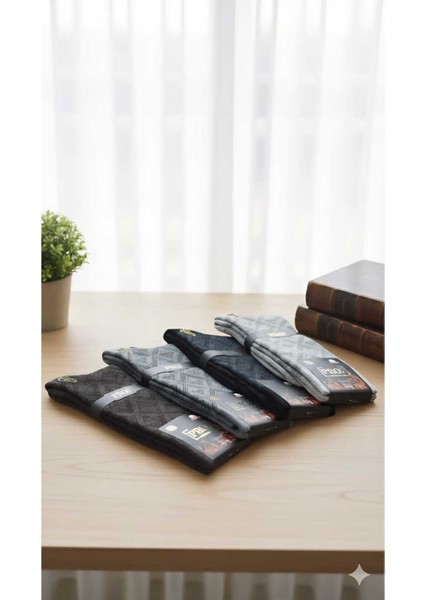 Pamuk Erkek Havlu Çorap Dikişsiz 4'lü Paket