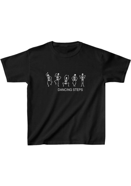 Unisex Çocuk Baskılı T-Shirt - Siyah