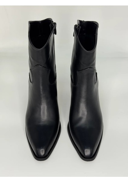 Luxe Kovboy Kadın Bot Siyah ve Kahverengi Büyük Numara Suni Deri Western Tarz fiyatları