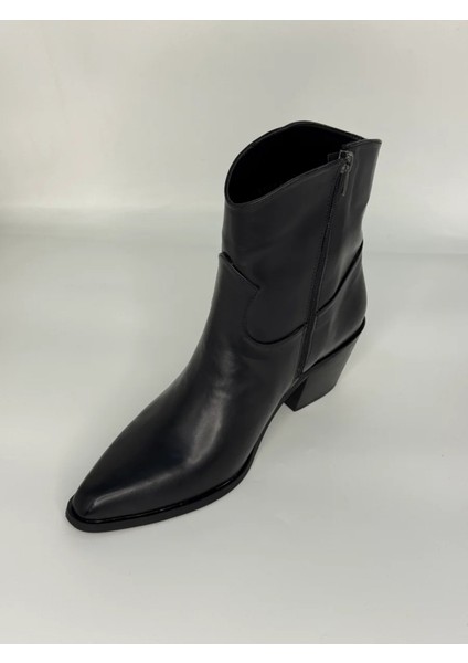 Luxe Kovboy Kadın Bot Siyah ve Kahverengi Büyük Numara Suni Deri Western Tarz indirimleri