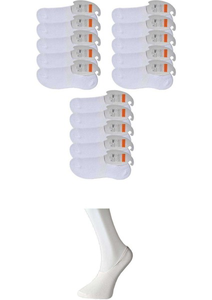 Beyaz Erkek Babet Çorap 15 Çift