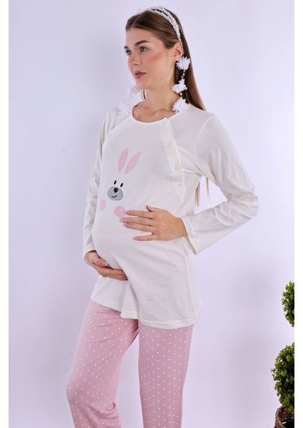 Pembe Hamile Lohusa Pijama Takımı