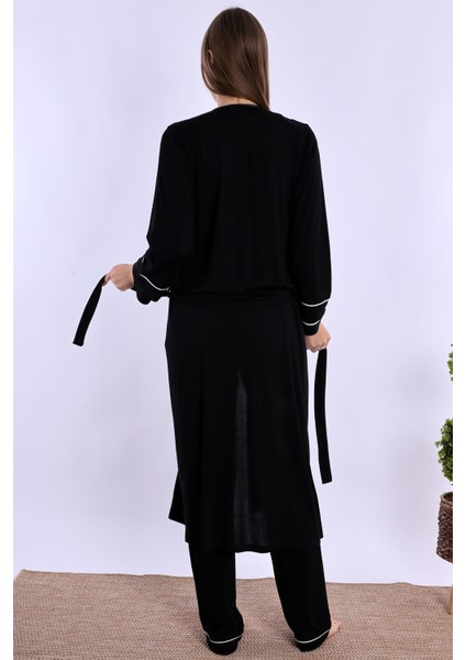 Siyah Sabahlıklı Hamile Lohusa Pijama Takımı modelleri