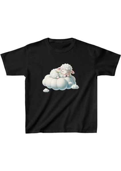 Unisex Çocuk Baskılı T-Shirt - Siyah