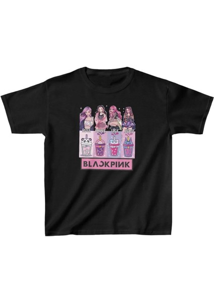 Unisex Çocuk Baskılı T-Shirt - Siyah