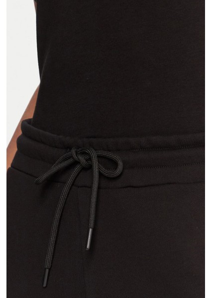 Kadın Regular Fit Nakışlı Yazı Logolu Paçası Lastikli Eşofman Altı - Siyah/altın Sarısı fırsatları