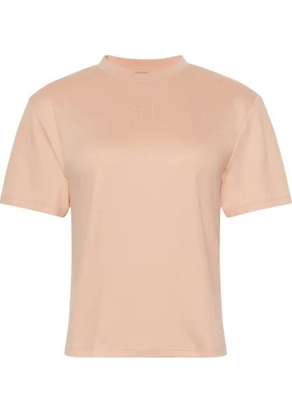 Kadın Regular Fit Amblem Nakışlı Supima Pamuk T-Shirt - Somon