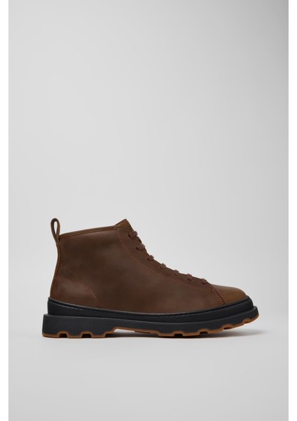 Erkek Brutus Deri Bot - Koyu Kahverengi