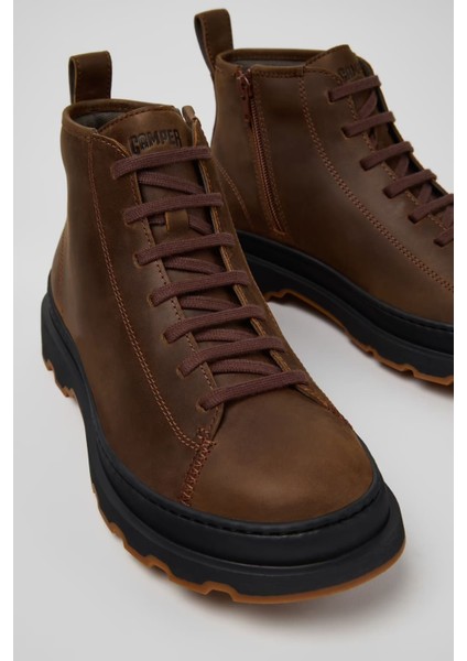 Erkek Brutus Deri Bot - Koyu Kahverengi fırsatları