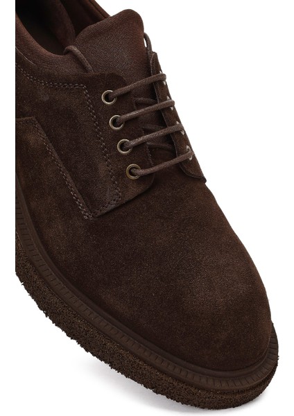 Erkek Kahverengi Bağcıklı Süet Deri Casual Ayakkabı 25WFD720110