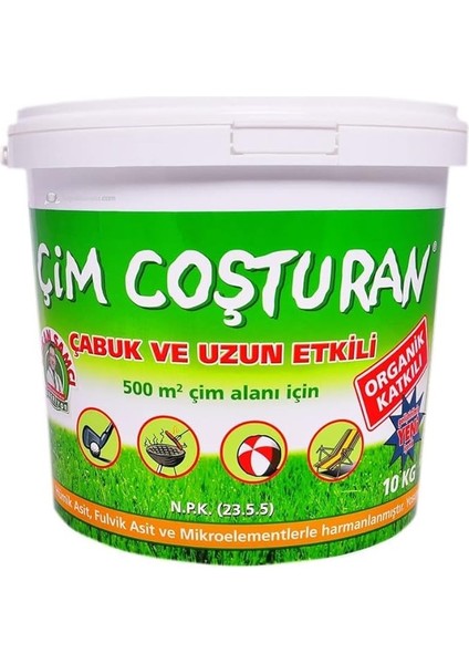 Çim Coşturan 2800 Çim Gübresi 10 kg 500 M2 (25.5.5)+Me