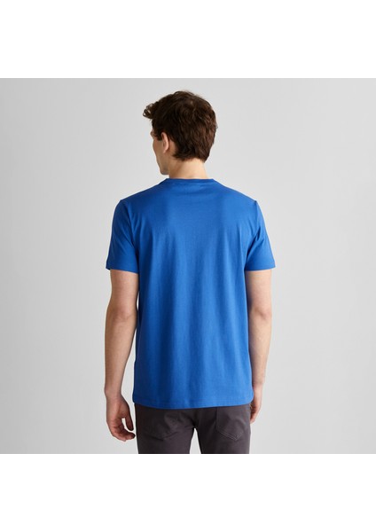 Erkek Lacivert Regular Fit Bisiklet Yaka Logolu T-Shirt fiyatları