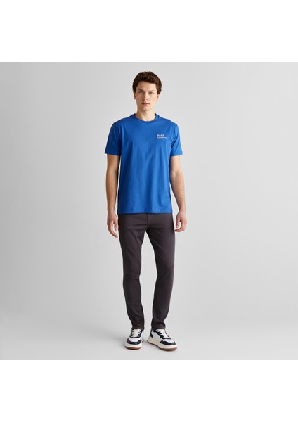 Erkek Lacivert Regular Fit Bisiklet Yaka Logolu T-Shirt modelleri