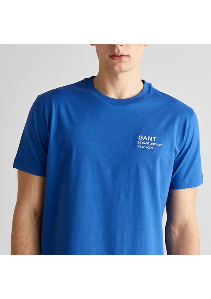 Erkek Lacivert Regular Fit Bisiklet Yaka Logolu T-Shirt fırsatları