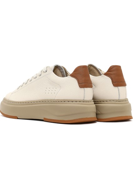 Erkek Beyaz Bağcıklı Kalın Tabanlı Deri Sneaker 25WFD6124FT indirimleri