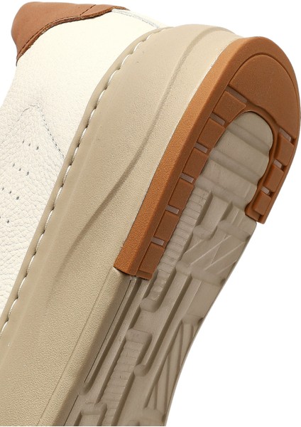Erkek Beyaz Bağcıklı Kalın Tabanlı Deri Sneaker 25WFD6124FT