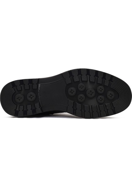 Erkek Siyah Fermuarlı Deri Casual Bot 25WFD678118 indirimleri