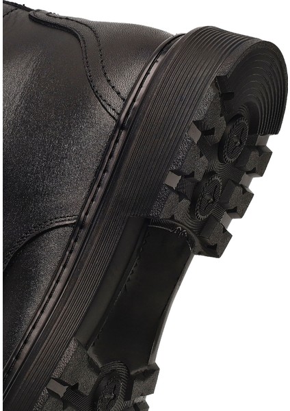 Erkek Siyah Fermuarlı Deri Casual Bot 25WFD678118